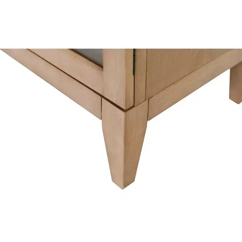 Bibliothèque cintrée moderne en bois de 78", collection Laurel, marron clair, 3 tiroirs