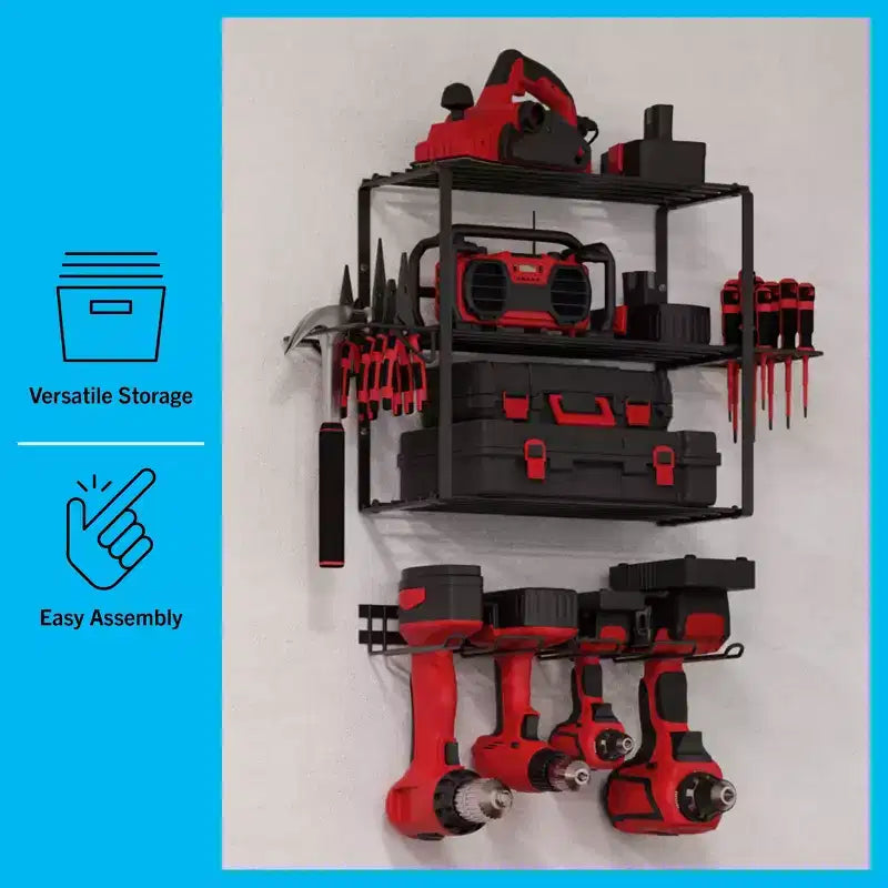 Étagère de rangement 3 niveaux pour outils électriques