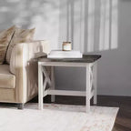 Table d'appoint style ferme en bois massif