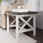 Table d'appoint style ferme en bois massif