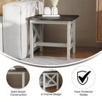 Table d'appoint style ferme en bois massif