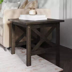 Table d'appoint style ferme en bois massif