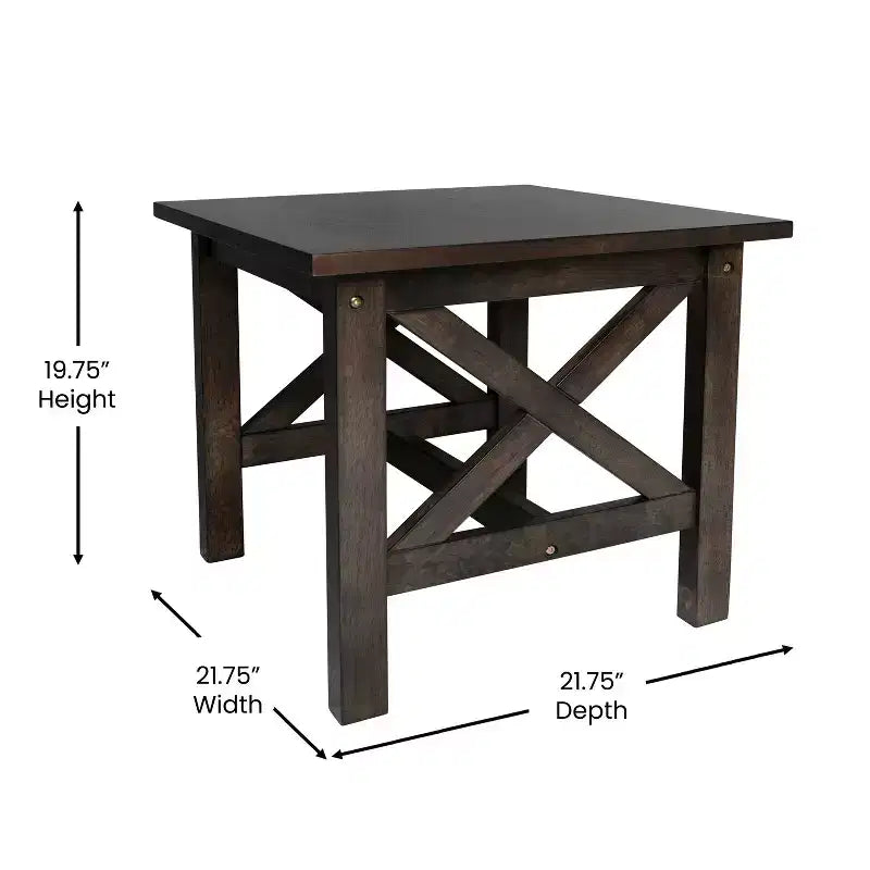 Table d'appoint style ferme en bois massif