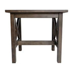 Table d'appoint style ferme en bois massif