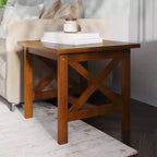 Table d'appoint style ferme en bois massif