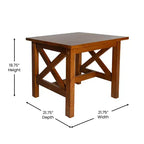 Table d'appoint style ferme en bois massif