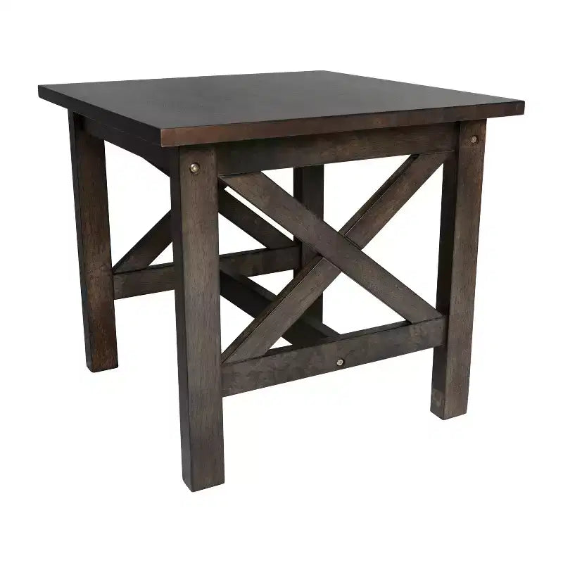 Table d'appoint style ferme en bois massif