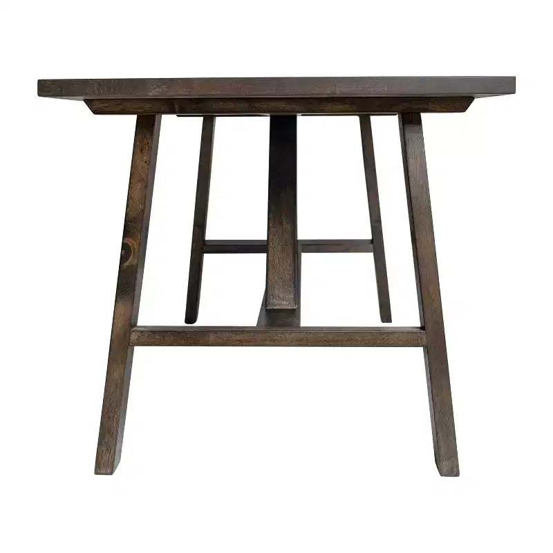 Table basse de ferme en bois massif, table d'appoint style tréteaux