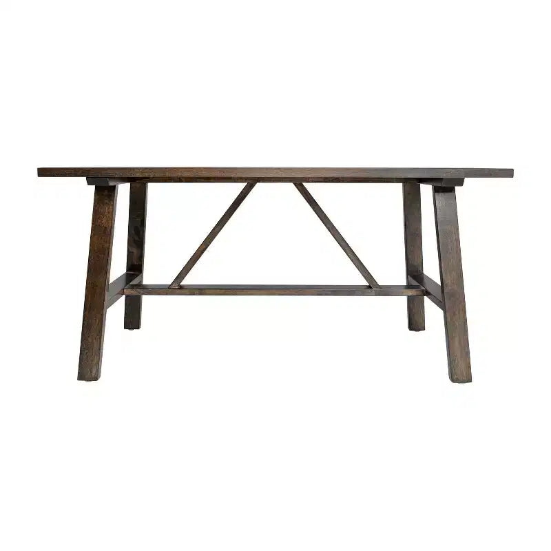 Table basse de ferme en bois massif, table d'appoint style tréteaux