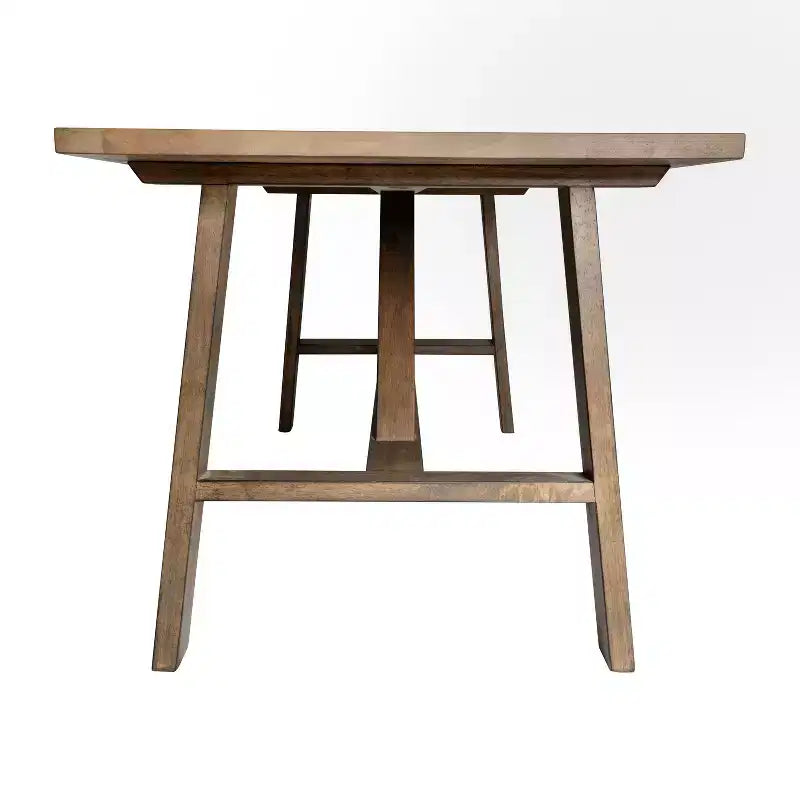 Table basse de ferme en bois massif, table d'appoint style tréteaux
