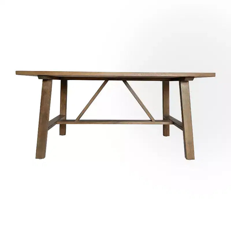 Table basse de ferme en bois massif, table d'appoint style tréteaux