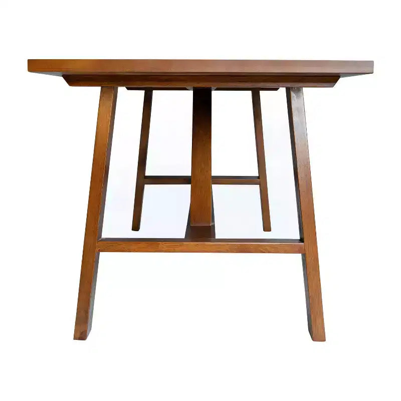 Table basse de ferme en bois massif, table d'appoint style tréteaux