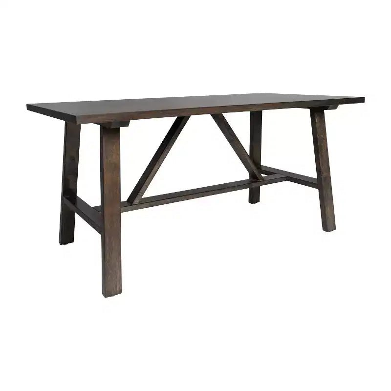 Table basse de ferme en bois massif, table d'appoint style tréteaux