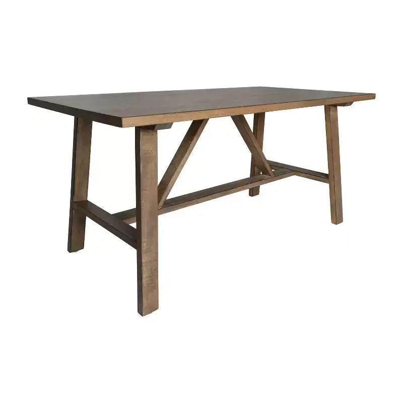 Table basse de ferme en bois massif, table d'appoint style tréteaux