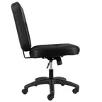 Chaise de bureau mi-hauteur réglable en tissu, noir