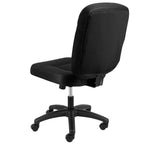 Chaise de bureau mi-hauteur réglable en tissu, noir