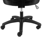 Chaise de bureau mi-hauteur réglable en tissu, noir
