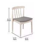 Chaise de salle à manger commerciale en bois massif avec dossier à lattes et siège en vinyle