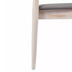 Chaise de salle à manger commerciale en bois massif avec dossier à lattes et siège en vinyle