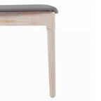 Chaise de salle à manger commerciale en bois massif avec dossier à lattes et siège en vinyle