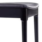 Chaise de salle à manger commerciale en bois massif avec dossier à lattes et siège en vinyle