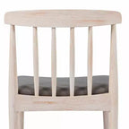 Chaise de salle à manger commerciale en bois massif avec dossier à lattes et siège en vinyle