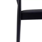 Chaise de salle à manger commerciale en bois massif avec dossier à lattes et siège en vinyle