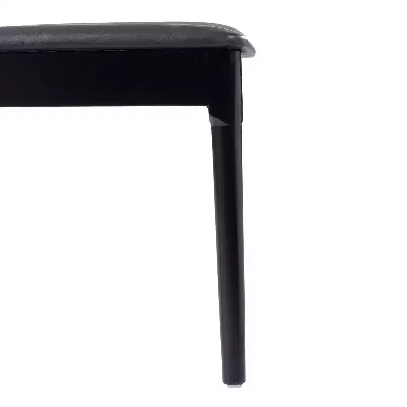 Chaise de salle à manger commerciale en bois massif avec dossier à lattes et siège en vinyle