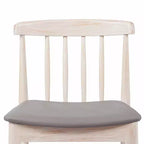 Chaise de salle à manger commerciale en bois massif avec dossier à lattes et siège en vinyle