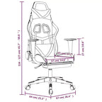 Fauteuil de jeu avec repose-pieds, blanc et rose, similicuir