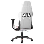 Fauteuil de jeu avec repose-pieds, blanc et rose, similicuir