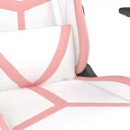 Fauteuil de jeu avec repose-pieds, blanc et rose, similicuir