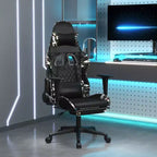 Chaise de jeu avec repose-pieds, noir et camouflage, similicuir