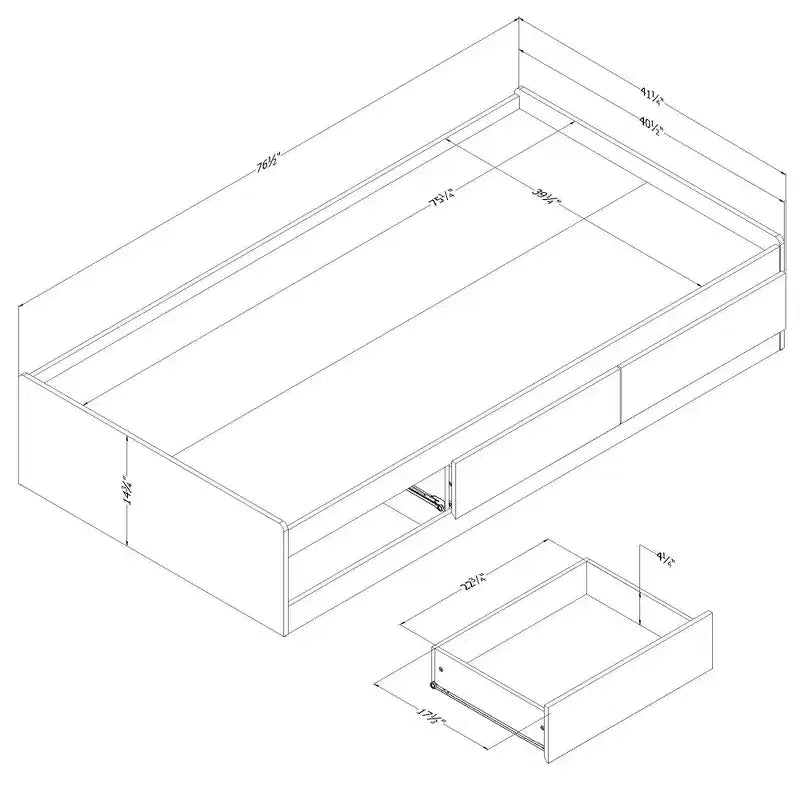 Lit plateforme simple avec tiroir de rangement