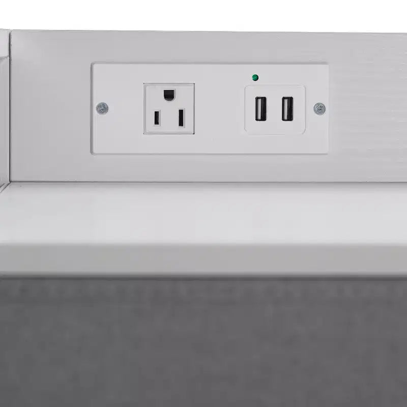 Table de chevet avec 4 tiroirs en tissu, station de charge avec 2 ports USB et prise de courant