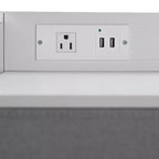 Table de chevet avec 4 tiroirs en tissu, station de charge avec 2 ports USB et prise de courant