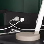 Table de chevet avec 4 tiroirs en tissu, station de charge avec 2 ports USB et prise de courant