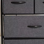 Table de chevet avec 4 tiroirs en tissu, station de charge avec 2 ports USB et prise de courant