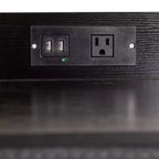 Table de chevet avec 4 tiroirs en tissu, station de charge avec 2 ports USB et prise de courant