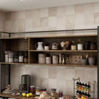 Buffet de cuisine en bois de 59 po avec portes en métal, 3 tiroirs et étagères