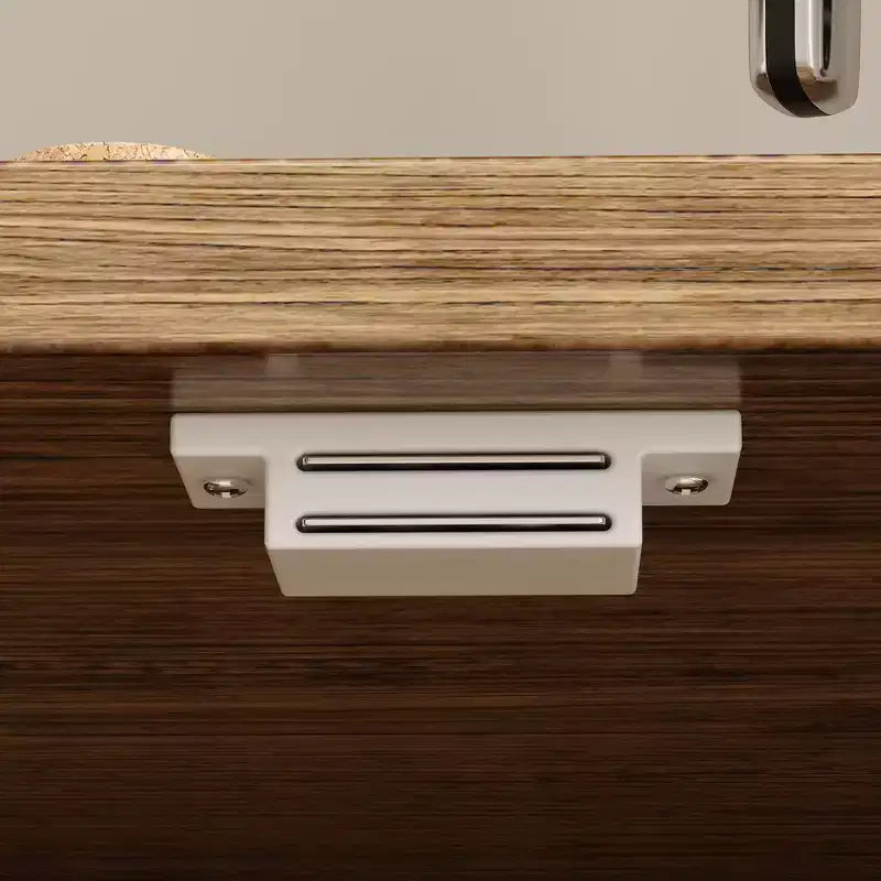 Buffet de cuisine en bois de 59 po avec portes en métal, 3 tiroirs et étagères