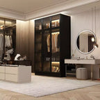 Vitrine d'exposition moderne avec portes en verre et étagères réglables
