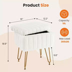 Petit pouf rectangulaire en fausse fourrure avec rangement