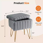 Petit pouf rectangulaire en fausse fourrure avec rangement