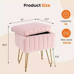 Petit pouf rectangulaire en fausse fourrure avec rangement