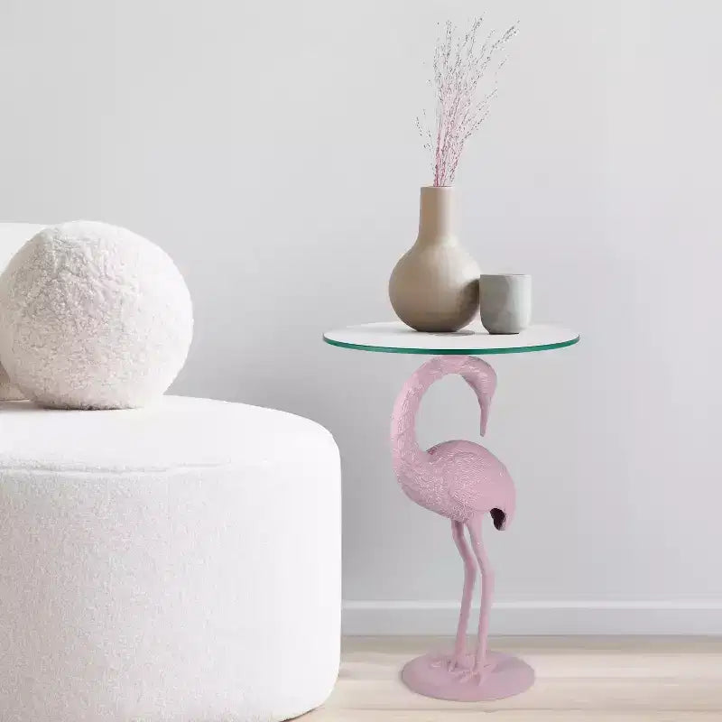 Table d'appoint classique Flamingo Mid-Century en verre 25 po