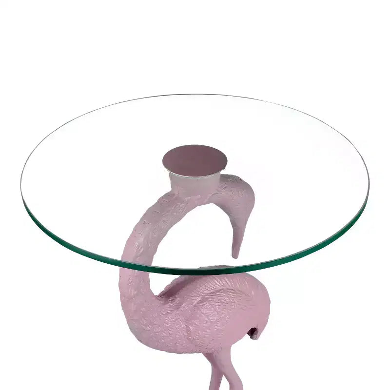 Table d'appoint classique Flamingo Mid-Century en verre 25 po
