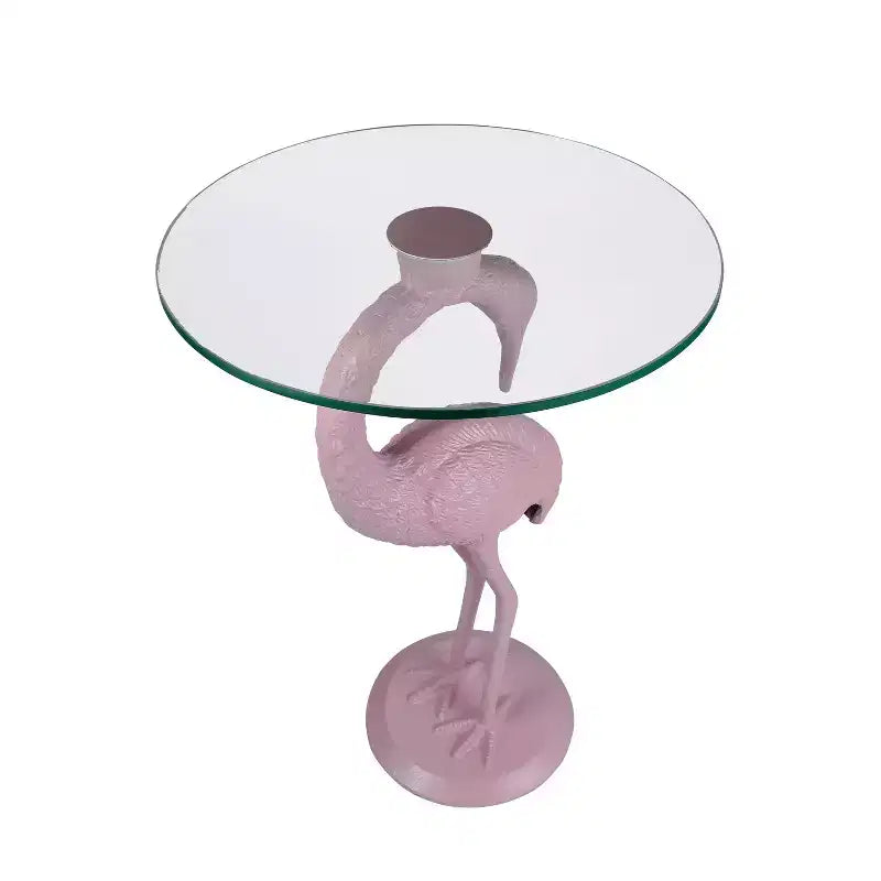 Table d'appoint classique Flamingo Mid-Century en verre 25 po