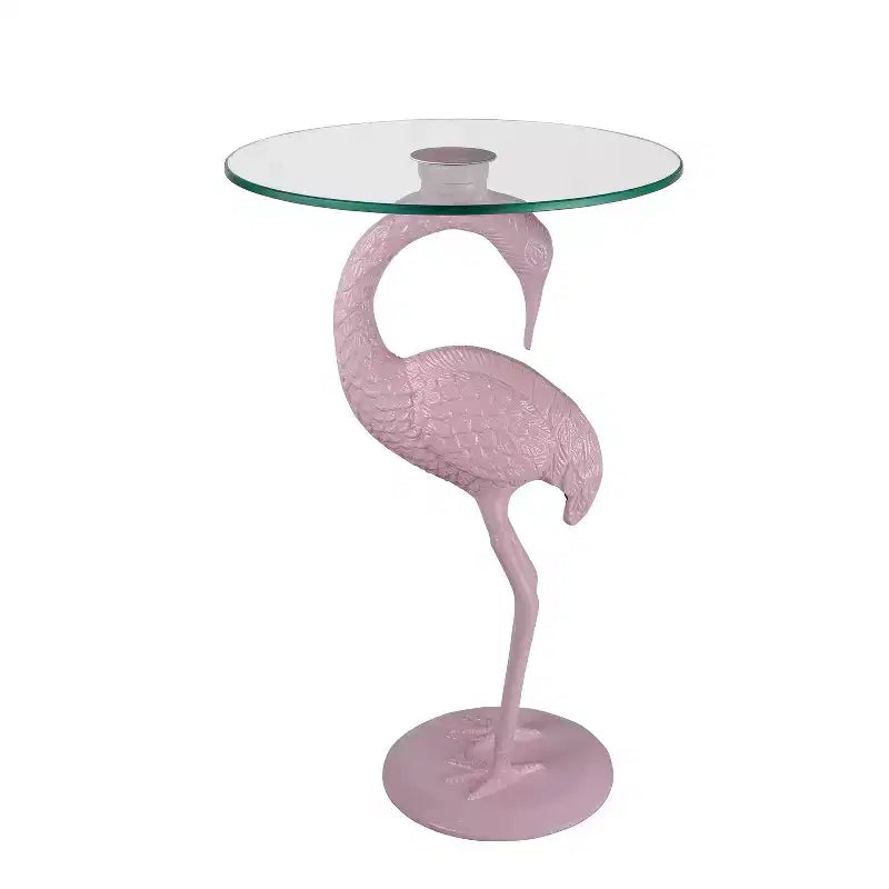 Table d'appoint classique Flamingo Mid-Century en verre 25 po