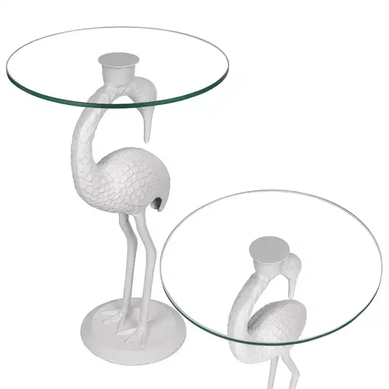 Table d'appoint classique Flamingo Mid-Century en verre 25 po